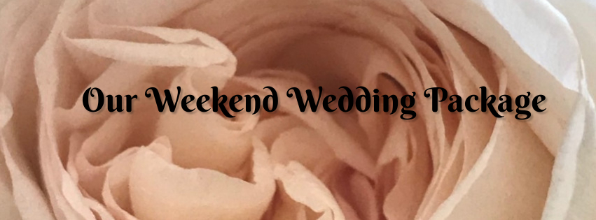 A close up of the words weekend wedding